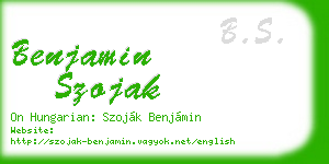benjamin szojak business card